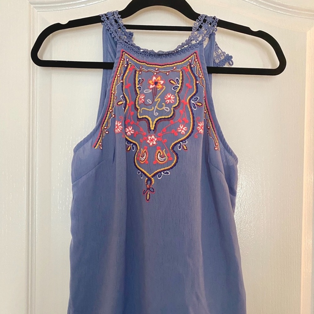 Blue halter top